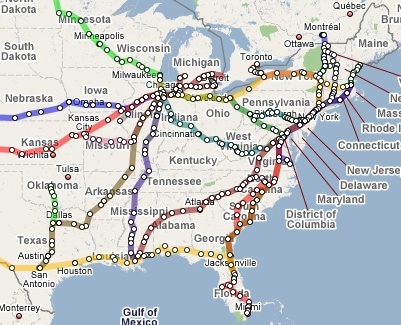  Route on Great Amtrak Route Map  Using Google Maps    Quod Ero Spero